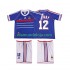Camisola França Henry 12 Retro Criança Equipamento Primeiro 1998 Manga Curta